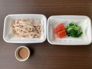 水菜と明太子の和え物材料