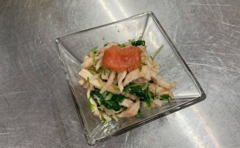 水菜と明太子の和え物